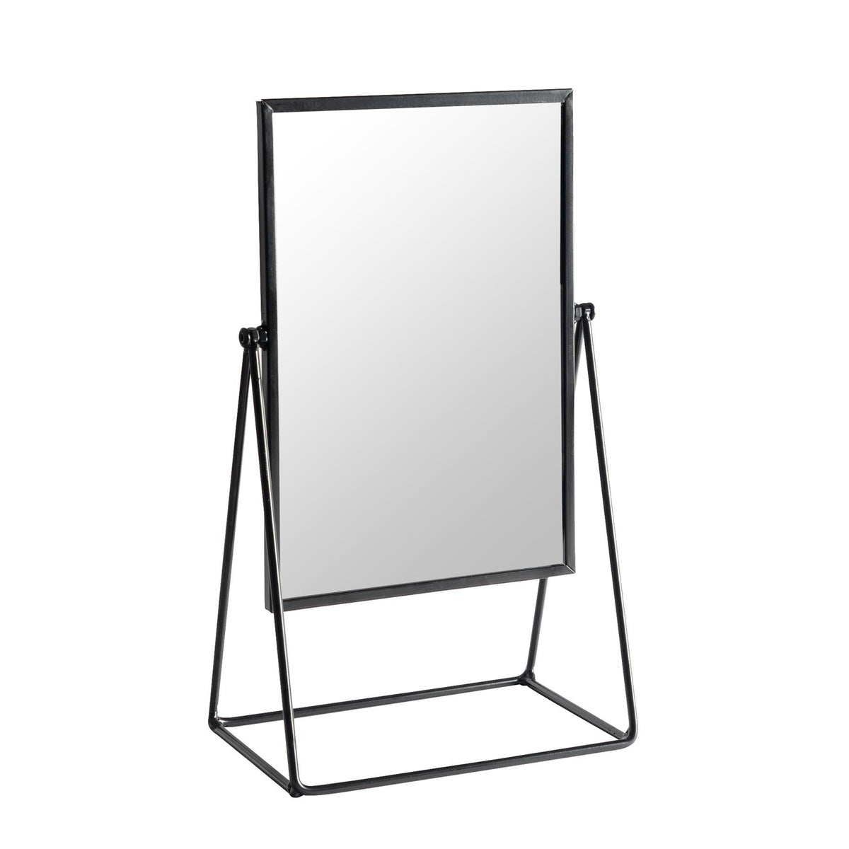 22cm x 39cm Black Square Dressing Table Mirror
