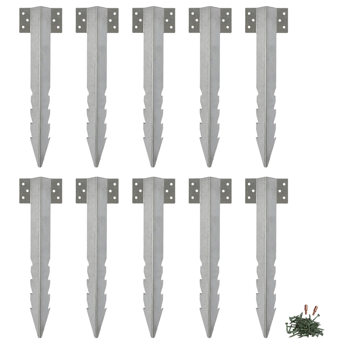 Galvanised Steel Railway Sleeper Brackets - 40cm - Pack of 10