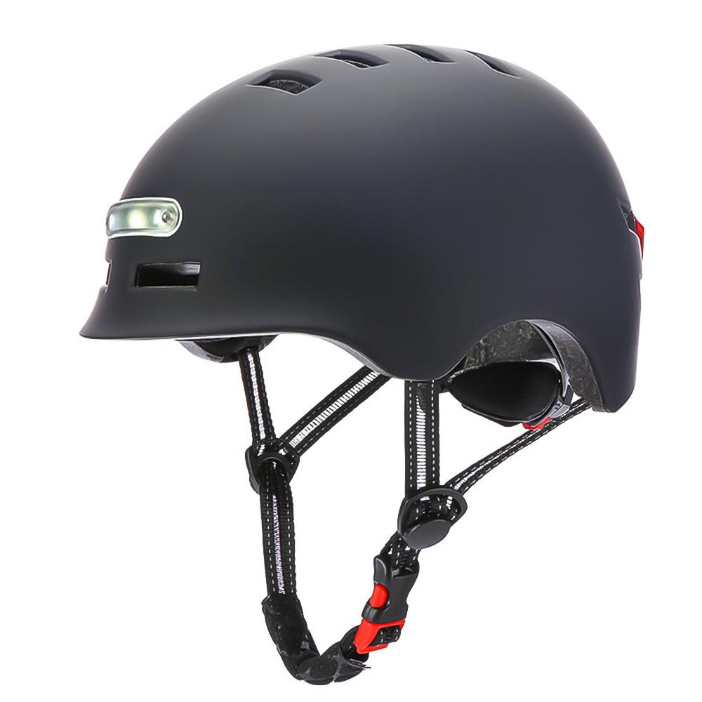 Cycling Scooter Helmet with LED Light - Black / L(58-61cm)