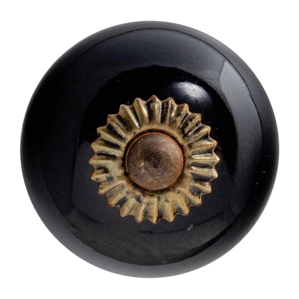 Round Ceramic Cabinet Knob - Black