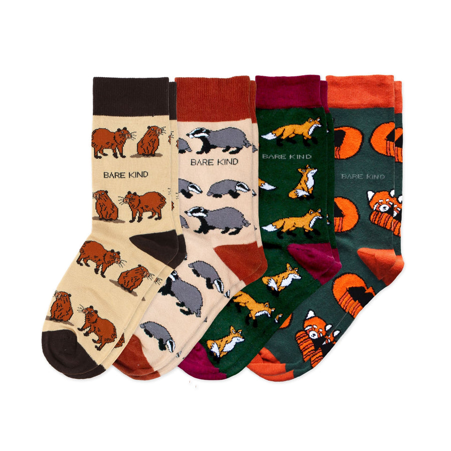 Earthy 4 Pack Bamboo Sock Set | UK Adult 4-7