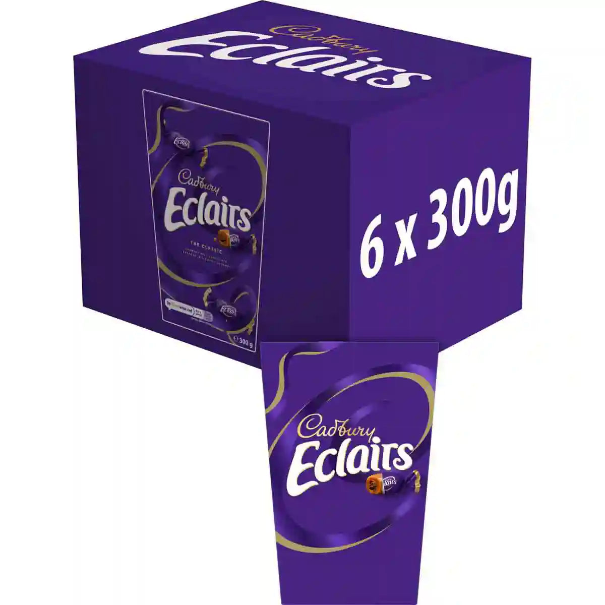 Cadbury Chocolate Eclairs Carton 300g (Box of 6)