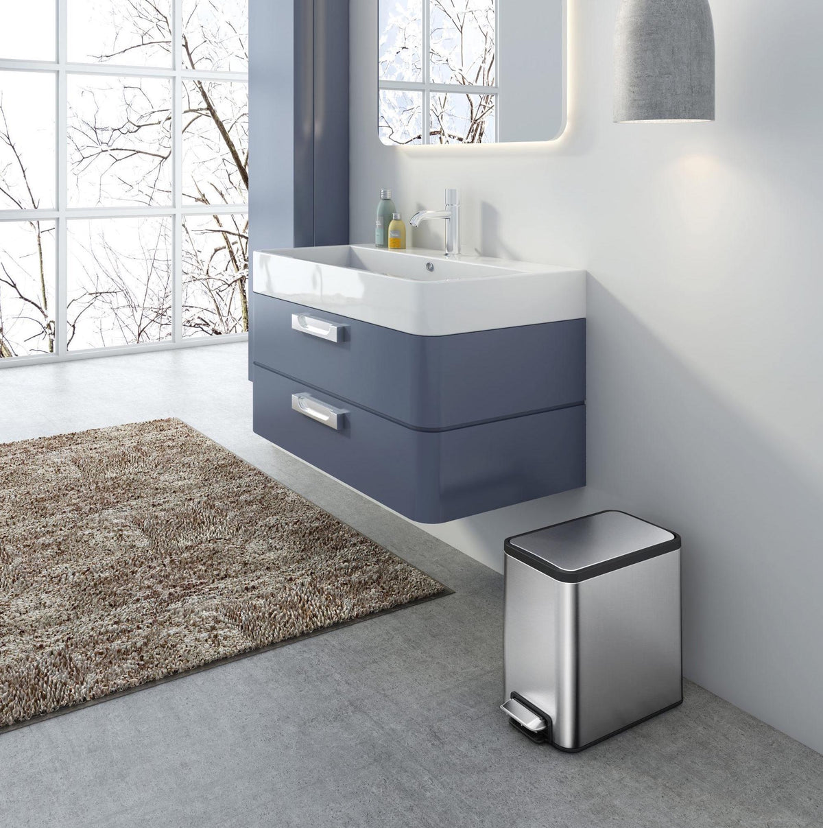 EKO Ecoslim Bathroom Pedal Bin, 8L