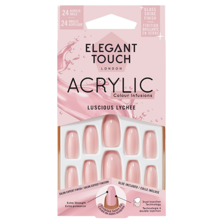 Elegant Touch Luscious Lychee Acrylic False Nails - 24 pcs