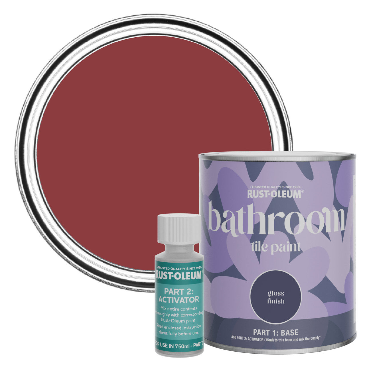 Rust-Oleum Red Gloss Bathroom Tile Paint - Empire Red 750ml