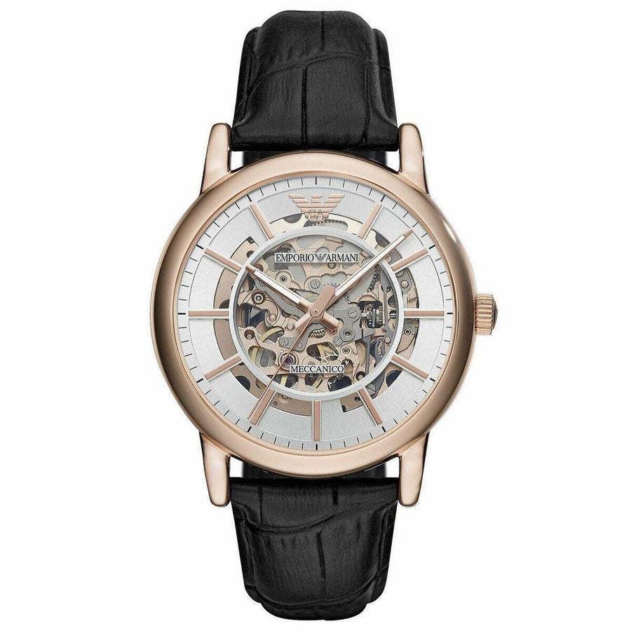 Emporio Armani AR60007 Automatic Black Leather Men's Watch