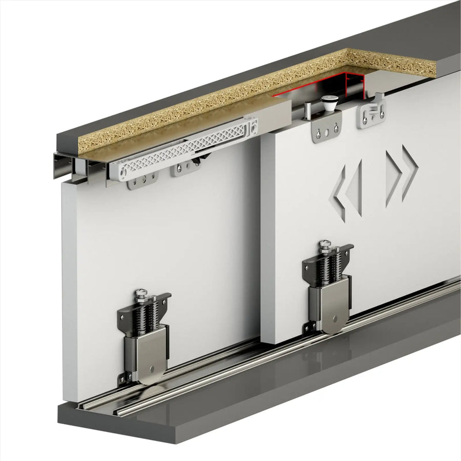 ES-Slide Wardrobe Sliding Door Kit - 2 Door - 1500mm Track - Both Way Soft Close