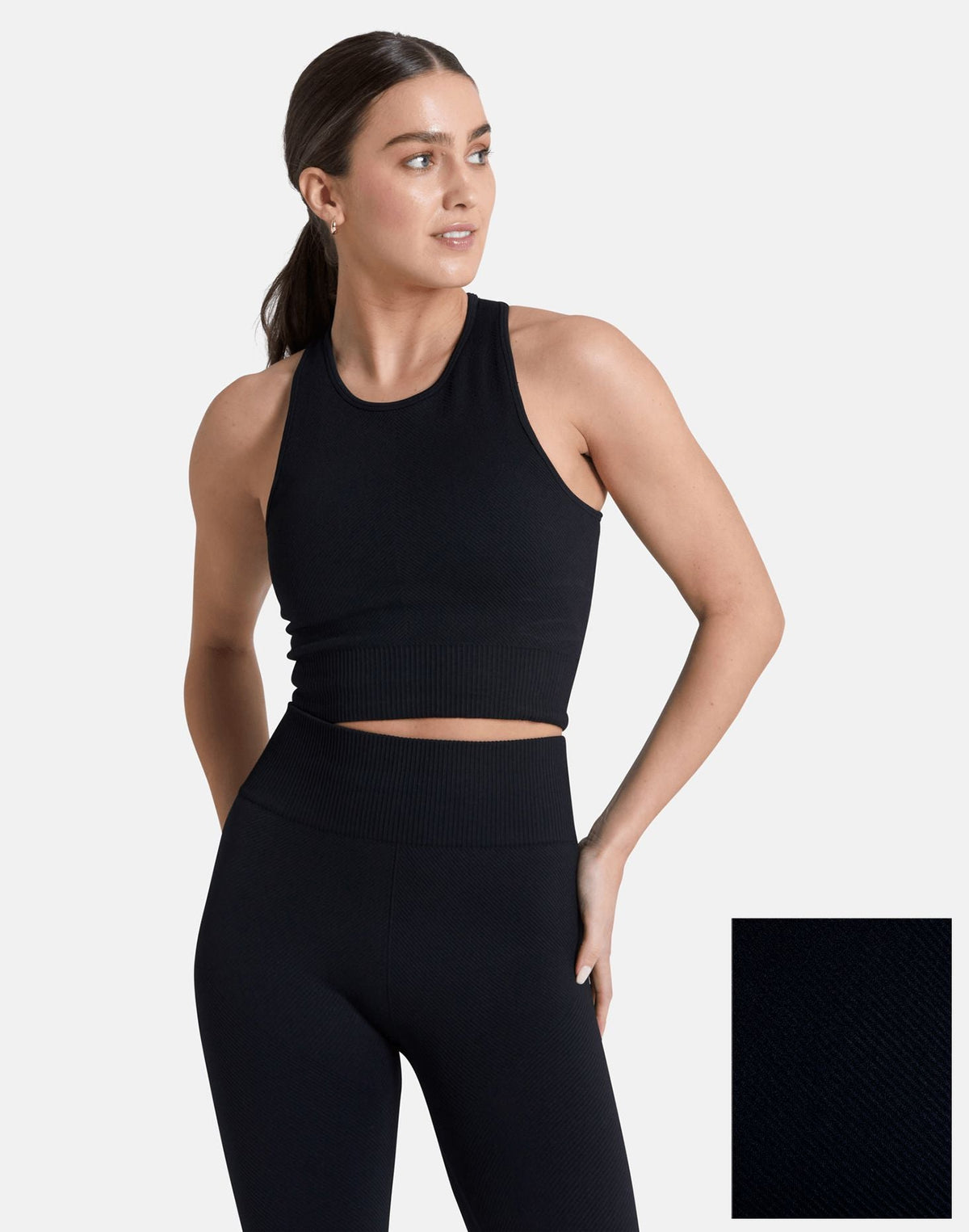 Lotus Chevron Bra in Black - XS/4-6 / Black