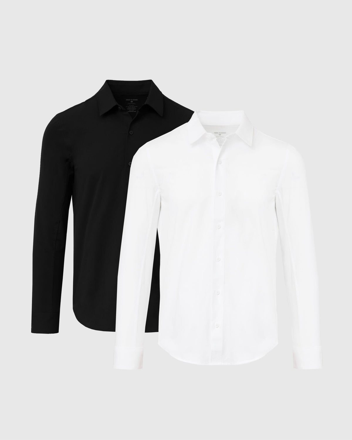 True Classic Black & White Commuter Long Sleeve Shirt 2-Pack | Small