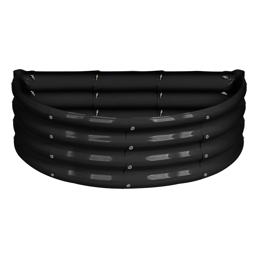 90cm x 45cm Semicircular Steel Raised Garden Bed - Anthracite