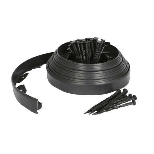 Black Flexible Plastic Lawn & Path Edging