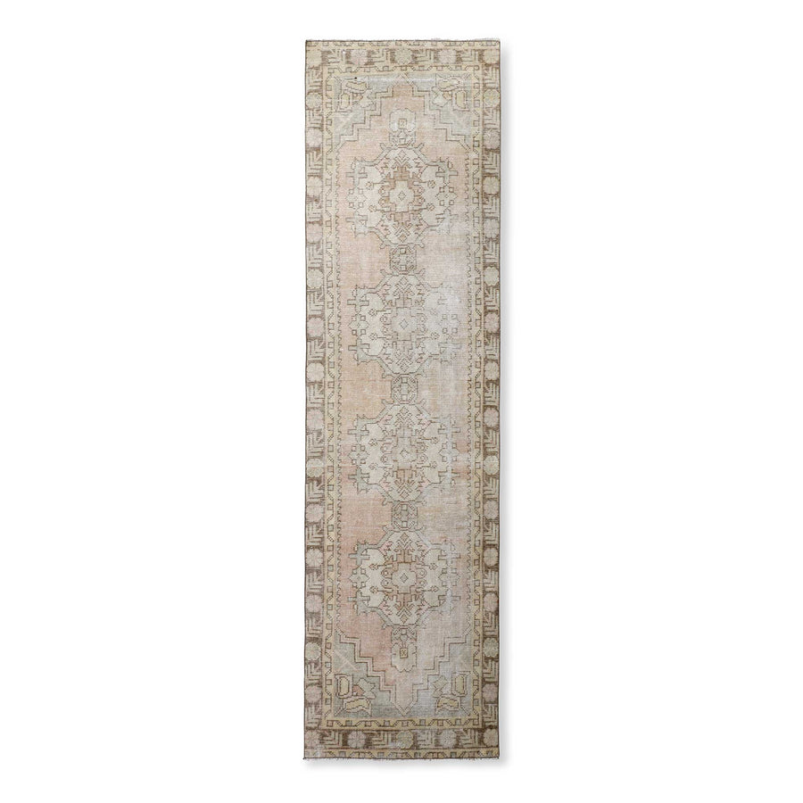 Faria Vintage Rug - 2'8" x 9'11" / Salmon/Sage/Yellow/Beige