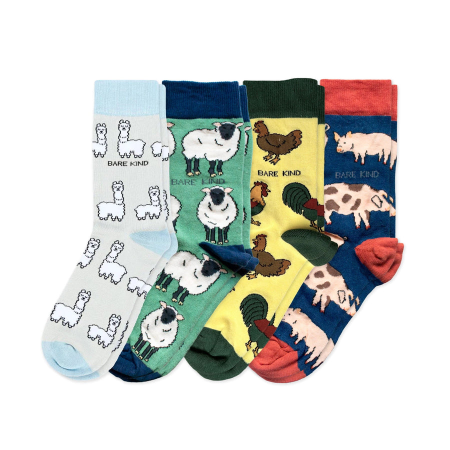 Farm 4 Pack Bamboo Sock Set | UK Adult 4-7