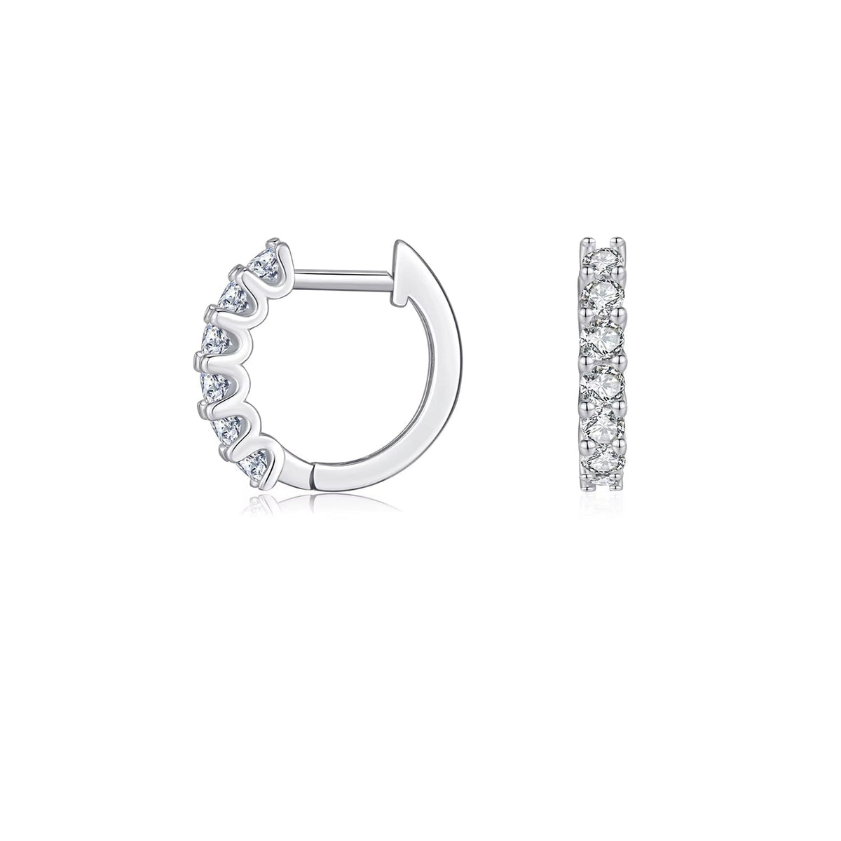Exquisite D Color Moissanite Hoop Earrings in 925 Sterling Silver - Radiant Wedding Jewelry for Women - Mse0025