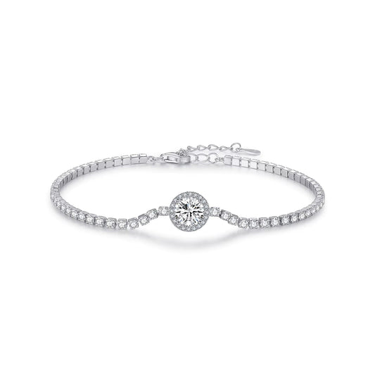 Exquisite 925 Sterling Silver Tennis Bracelet with Sparkling Cubic Zirconia - Perfect Luxury Accessory for Weddings and Engagements - Rhb1684