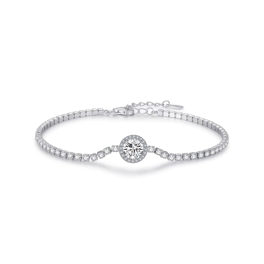 Exquisite 925 Sterling Silver Tennis Bracelet with Sparkling Cubic Zirconia - Perfect Luxury Accessory for Weddings and Engagements - Rhb1684