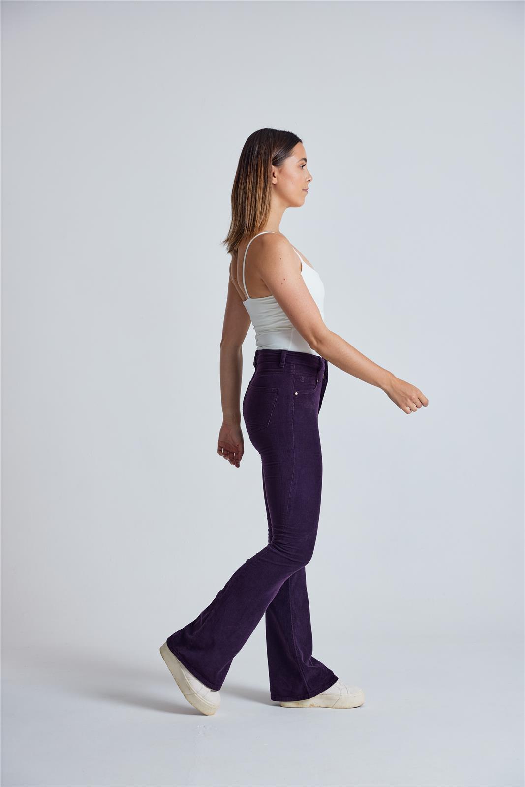 Cord-Schlaghose High Waist Skinny Modell: Mavis