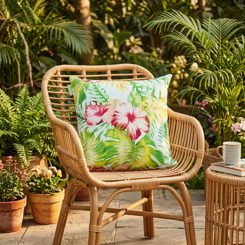 Outdoor Decorative Cushion Covers Water-Resistant Garden Cushion Cover - Lily