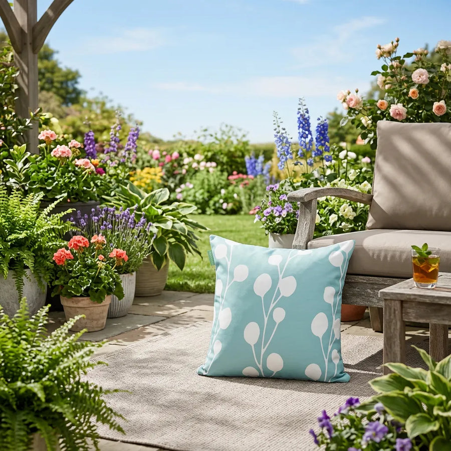 Outdoor Decorative Cushion Covers Garden Pillow Protector Water-Resistant - Rattle Eggshell
