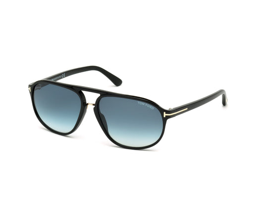 TOM FORD FT0447 JACOB 01P Man Sunglasses Acetate Black Green Round Normal Shaded