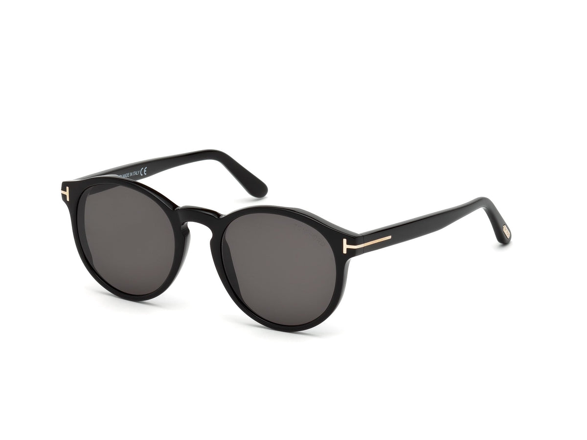 TOM FORD FT0591 IAN-02 01A Unisex Sunglasses Acetate Black Grey Round Normal