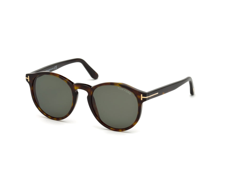 TOM FORD FT0591 IAN-02 52N Unisex Sunglasses Acetate Dark havana Green Round Normal