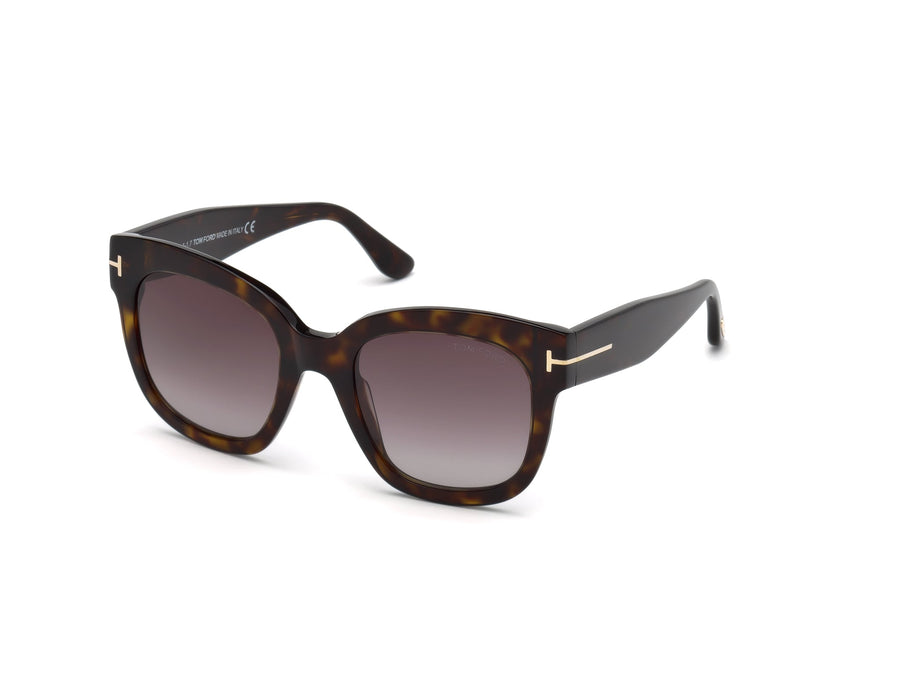 TOM FORD FT0613 BEATRIX-02 52T Woman Sunglasses Acetate Dark havana Bordeaux Geometric Normal Shaded