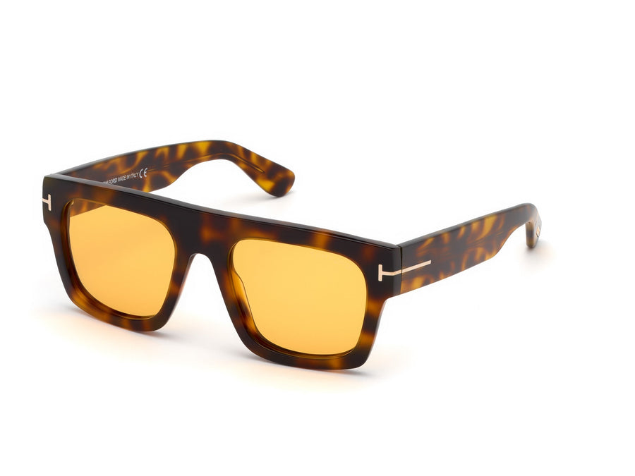 TOM FORD FT0711 FAUSTO 56E Man Sunglasses Acetate Havana Brown Squared Normal