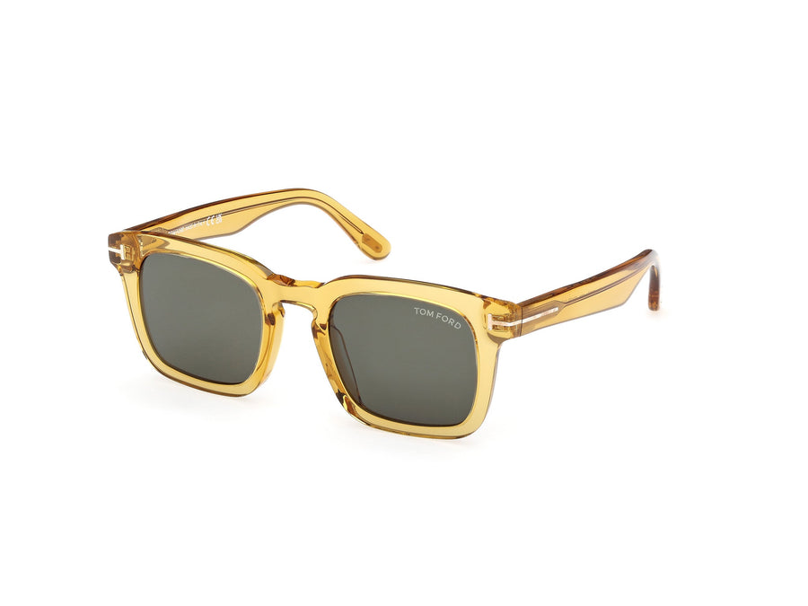 TOM FORD FT0751 DAX 39N Man Sunglasses Acetate Yellow Green Squared Normal
