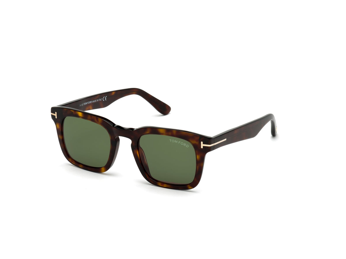 TOM FORD FT0751 DAX 52N Man Sunglasses Acetate Havana Green Squared Normal