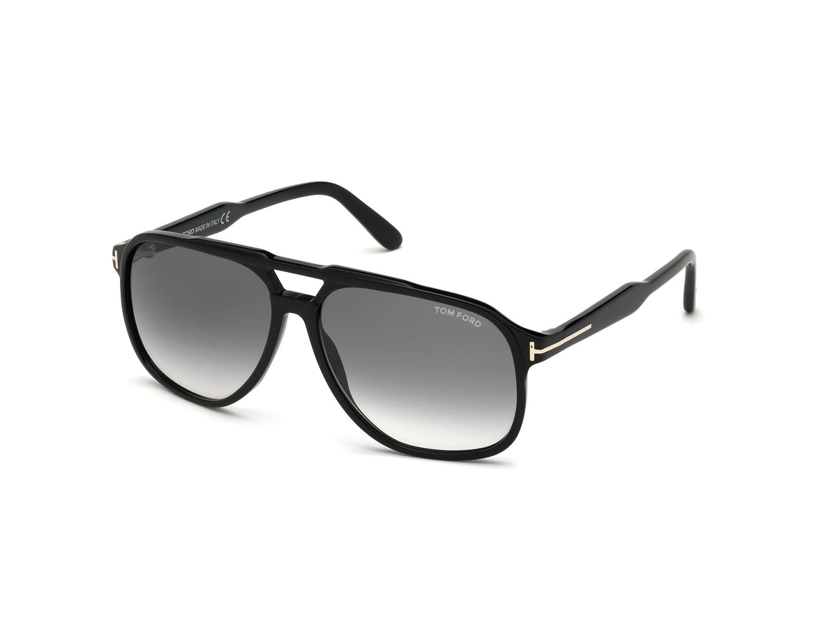 TOM FORD FT0753 RAOUL 01B Man Sunglasses Acetate Black Grey Squared Normal Shaded