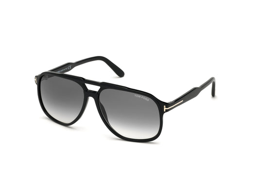 TOM FORD FT0753 RAOUL 01B Man Sunglasses Acetate Black Grey Squared Normal Shaded