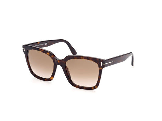 TOM FORD FT0952 SELBY 52F Woman Sunglasses Acetate Havana Brown Squared Normal Shaded