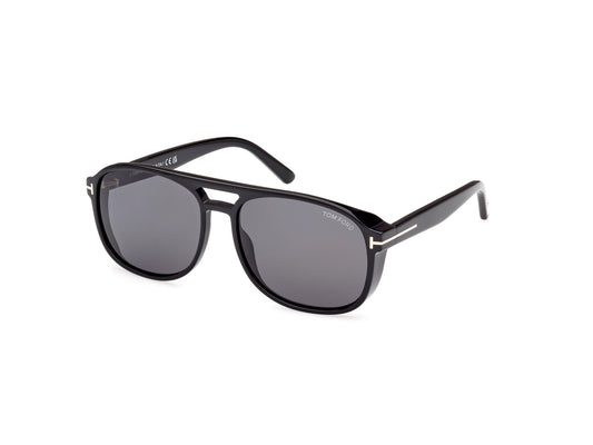 TOM FORD FT1022 ROSCO 01A Man Sunglasses Acetate Black Grey Squared Normal