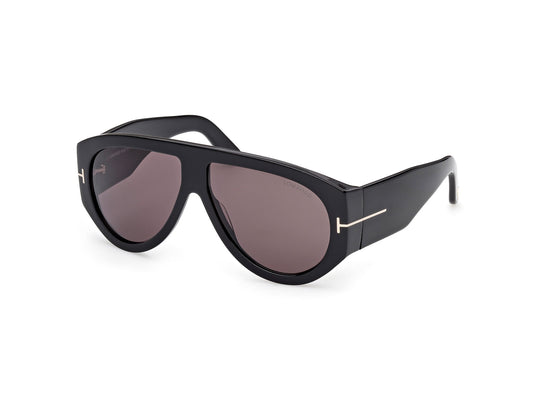 TOM FORD FT1044 BRONSON 01A Man Sunglasses Acetate Black Smoke Pilot Normal