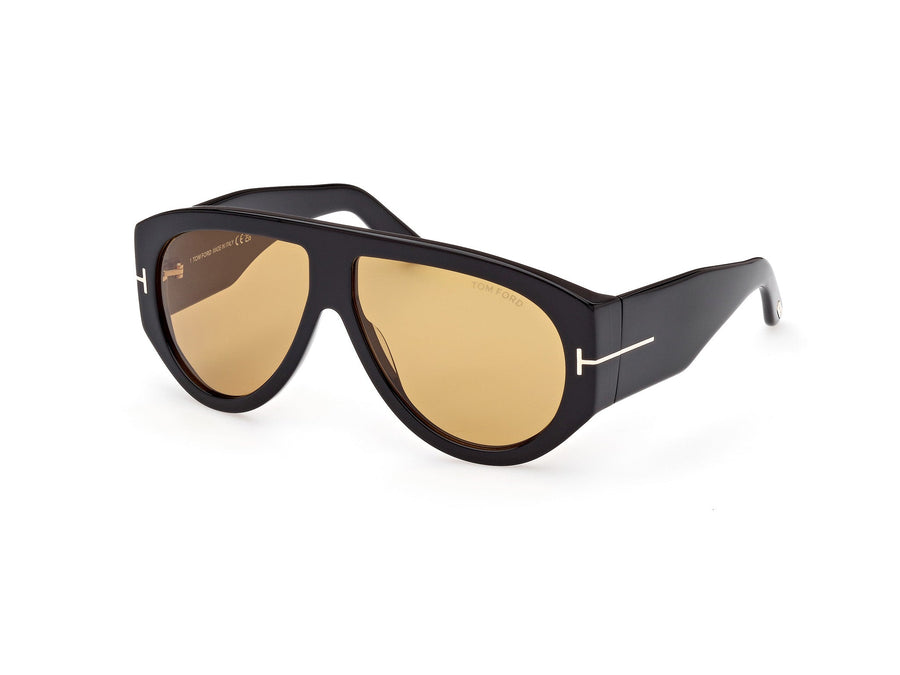 TOM FORD FT1044 BRONSON 01E Man Sunglasses Acetate Black Brown Pilot Normal