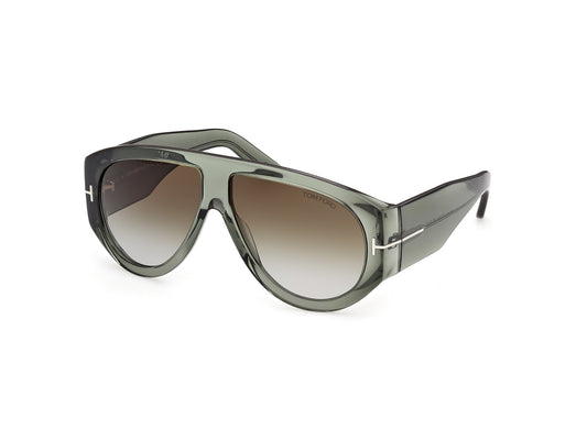 TOM FORD FT1044 BRONSON 93B Man Sunglasses Acetate Green Smoke Pilot Normal