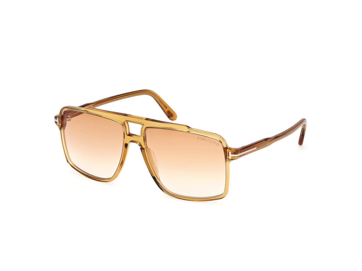 TOM FORD FT1177 KEMP 39F Man Sunglasses Acetate Yellow Brown Squared Normal