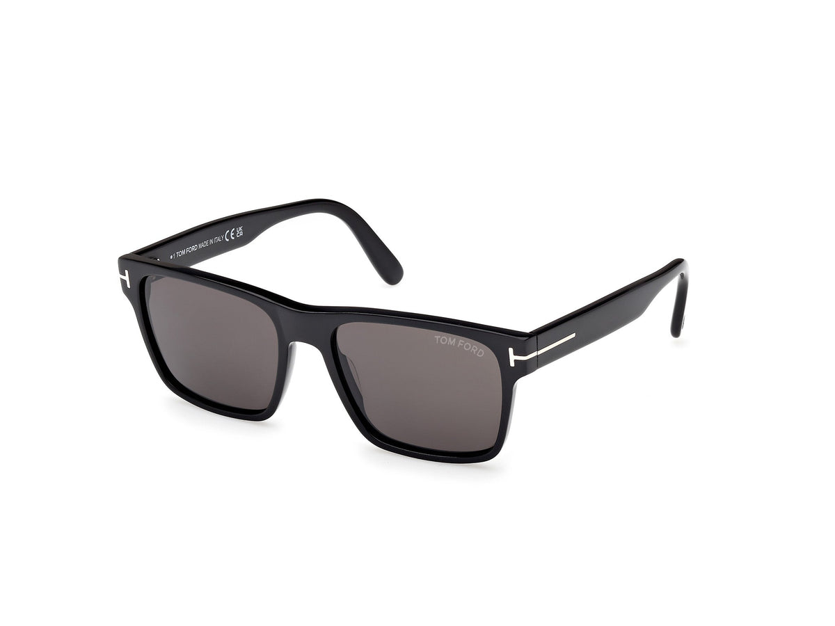 TOM FORD FT1205 CALDER 01A Man Sunglasses Acetate Black Smoke Squared Normal