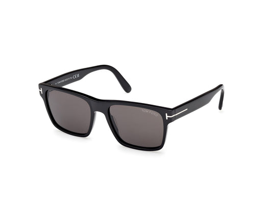 TOM FORD FT1205 CALDER 01A Man Sunglasses Acetate Black Smoke Squared Normal
