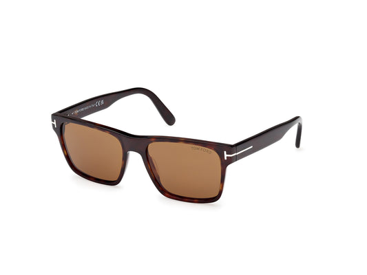 TOM FORD FT1205 CALDER 52E Man Sunglasses Acetate Havana Marrone Squared Normal