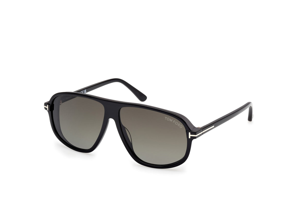TOM FORD FT1208 GUILLAUME 01B Man Sunglasses Acetate Black Smoke Pilot Normal