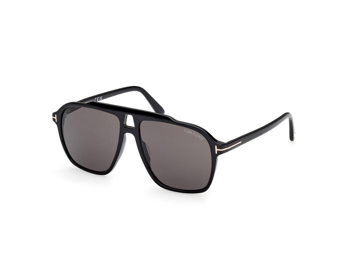 TOM FORD FT1209 AUTARI 01A Man Sunglasses Acetate Black Smoke Squared Normal