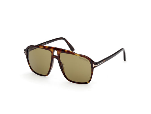 TOM FORD FT1209 AUTARI 52N Man Sunglasses Acetate Havana Verde Squared Normal