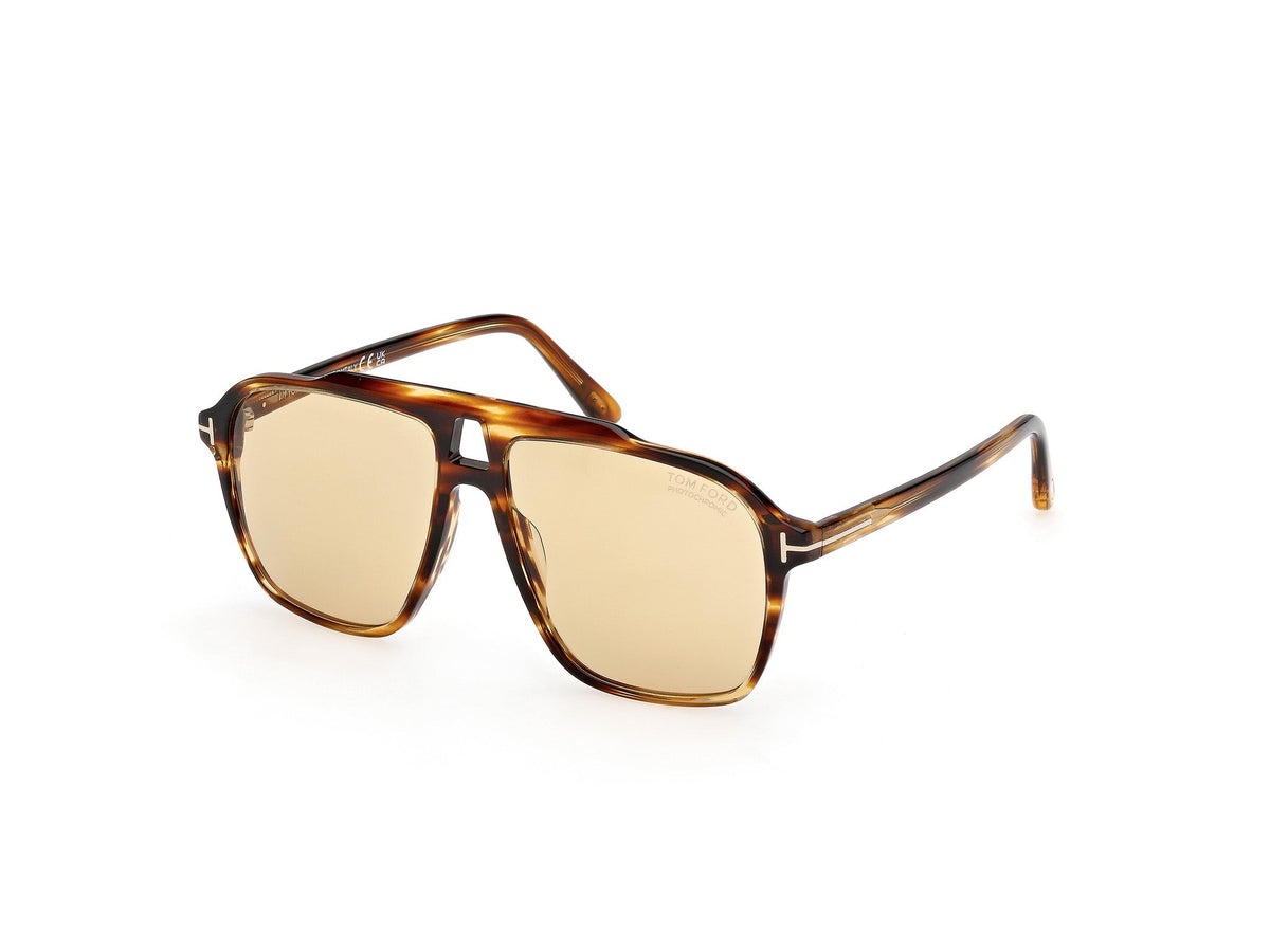 TOM FORD FT1209 AUTARI 56E Man Sunglasses Acetate Havana Brown Squared Photochromatic