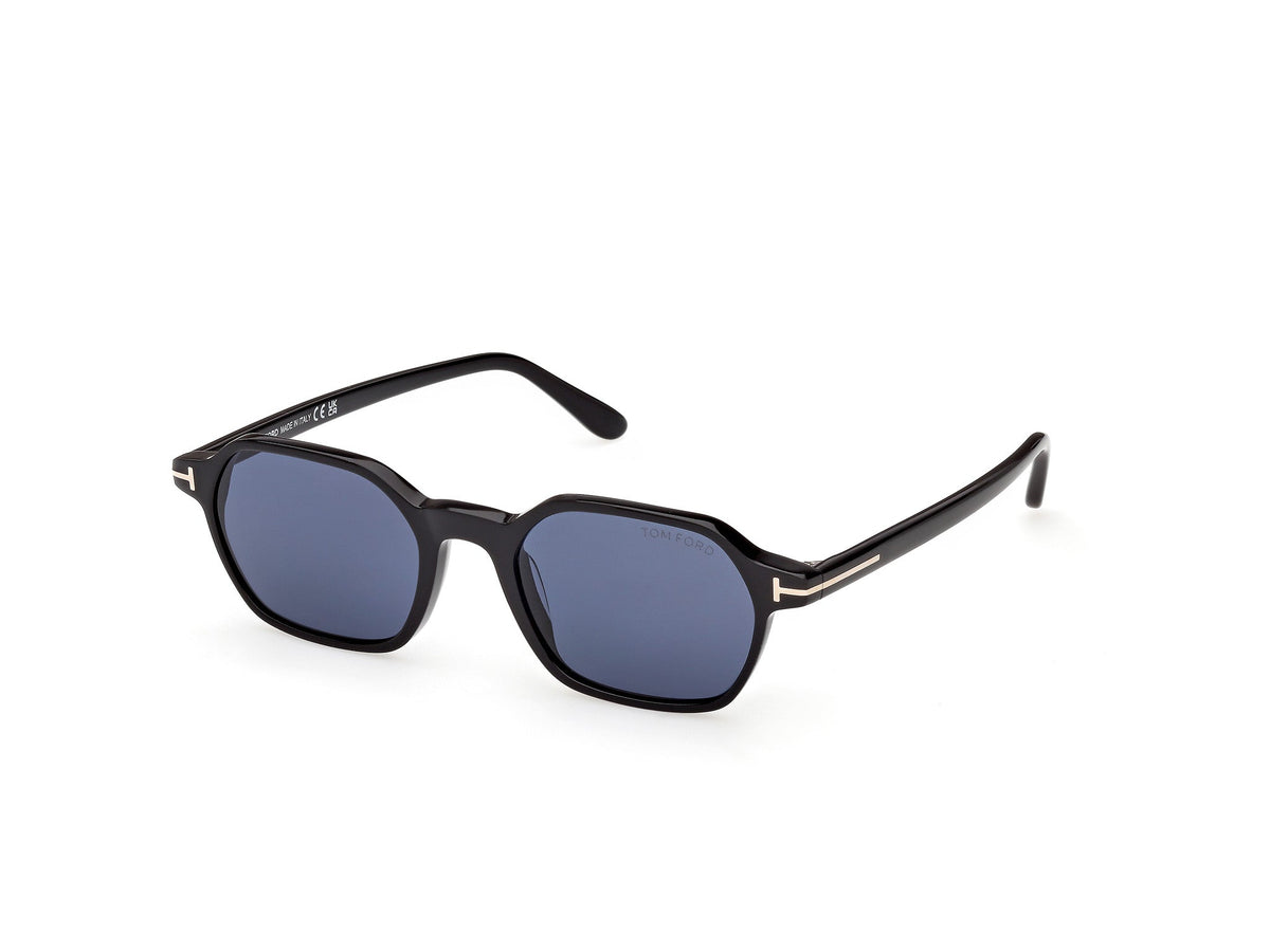 TOM FORD FT1301 JOEY-02 01V Man Sunglasses Acetate Black Blue Geometric Normal