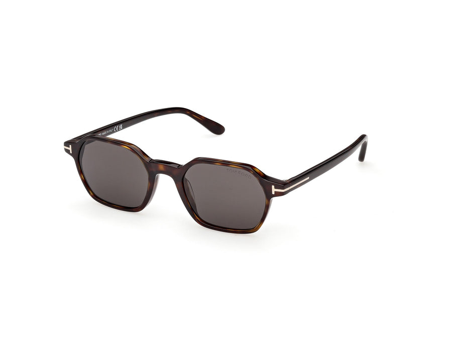 TOM FORD FT1301 JOEY-02 52A Man Sunglasses Acetate Havana Smoke Geometric Normal