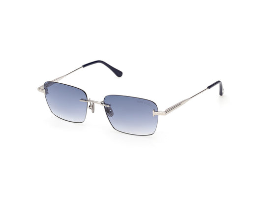 TOM FORD FT1354 JAKE-02 16W Unisex Sunglasses Metal Palladium Blue Squared Normal
