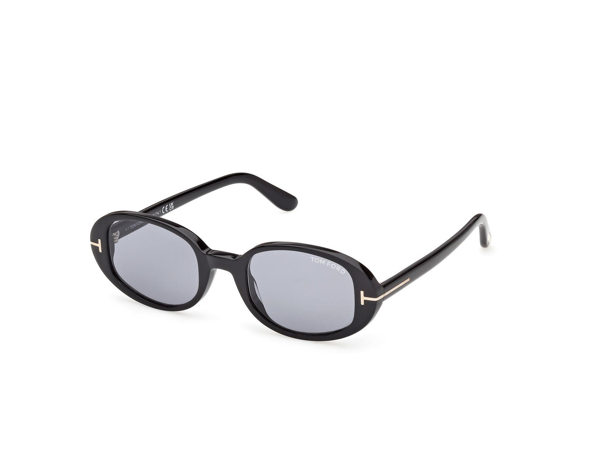 TOM FORD FT1364 IGGY 01A Woman Sunglasses Acetate Black Smoke Round Normal