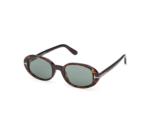 TOM FORD FT1364 IGGY 52N Woman Sunglasses Acetate Havana Green Round Normal